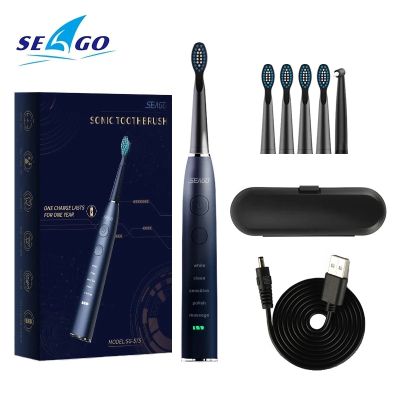 Seago แปรงสีฟันไฟฟ้า USB ชาร์จเร็วกันน้ำเกี่ยวกับระบบเสียงที่สามารถชาร์จไฟได้เปลี่ยนหัวแปรงสีฟันอัตโนมัติ SG-575