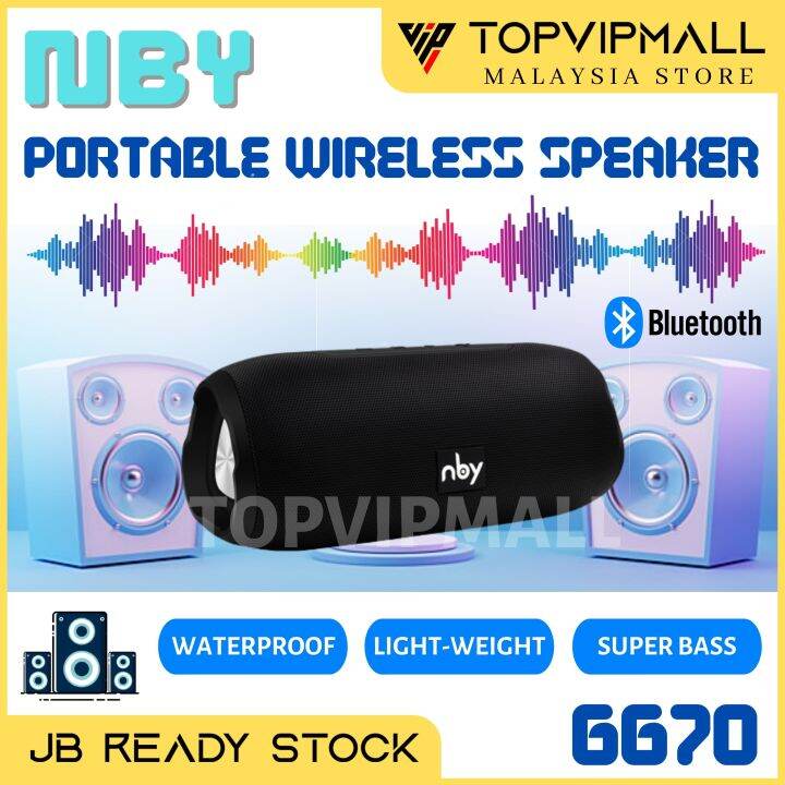 【NBY】6670 Bluetooth Speaker Led Light weight Super Bass Stereo Wireless ...