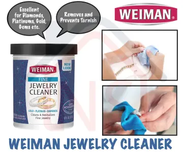 Weiman Jewelry Polish Cleaner and Tarnish Remover Wipes - 20 Count - Use on  Silver Jewelry Antique Silver Gold Brass Copper and Aluminum