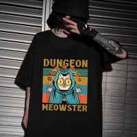 Dungeon Meowster Funny Nerdy Gamer Cat D20 Dice Rpg Clown T Shirt Printed Terror Tshirts Gildan