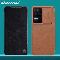 ใหม่เคสพับสำหรับ Poco F4 5G ฝาครอบ Nillkin QIN ฝาพับหนังเคสกล้องเลื่อนกระเป๋าสตางค์สำหรับ Poco F4 5G กระเป๋าโทรศัพท์