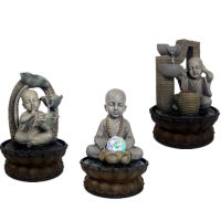 Creative Little Monk Zen Indoor Water Fountains Lucky Buddha Feng Shui Ornaments Living Room Home Decoration Waterscape Crafts