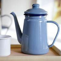 1000ml Enamel Teapot Vintage Loose Leaf Tea Coffee Tea Water Pot Kettle