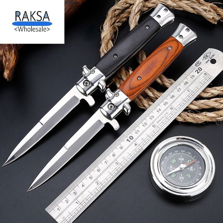 raksa-wholesale-มีดพับ-มีดพก-มีดเดินป่า-อุปกรณ์นิรภัย-มีดสแตนเลส-genuine-italian-knives-italian-stiletto-knife-folding-knife-3cr13-ขนาด-22-5cm-nb003