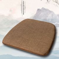 ✸♤ Horseshoe Shape Flax Chair Cushion with Strap Cotton Linen Seat Cushion Non-slip Removable and Washable Dining Chair Cushions