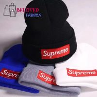 หมวกไหมพรมSupreme หมวกสุพรีม หมวกแฟชั่นเกาหลี งานป้าย 100% (ส่งจากไทย)-hat s05