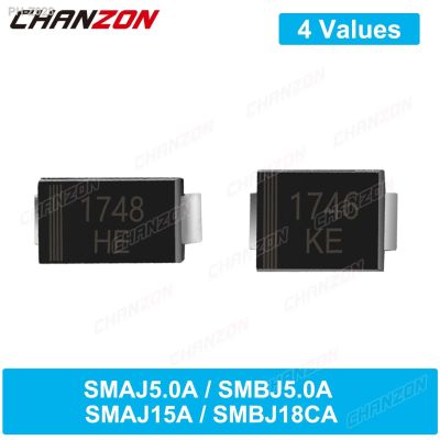 【CW】❒  50Pcs Original SMAJ5.0A SMBJ5.0A SMBJ15A SMBJ18CA Diode SMB 800uA 1.0uA 5V 15V 18V 400W 600W Unidirectional Channel