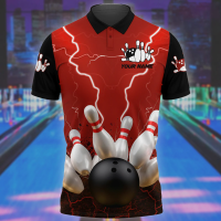 2023 new arrive- Personalized name bowling player all over print polo shirt, team bowling lover