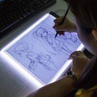 LODUAIE A4 แผ่นสำเนาภาพวาด LED หรี่แสงได้3ระดับ แอลอีดี กระดานวาดภาพวาด ของเล่นวาดภาพระบายสี อะคริลิค แผ่นลอกลายสำหรับวาดภาพ A4 ภาพวาดเพื่อการศึกษา