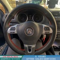 【YF】 Car Steering Wheel Cover Anti-Slip Leather For Volkswagen Golf Tiguan Passat B7 CC Touran Jetta Mk6 Magotan Sagitar