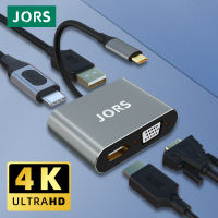 JORS USB C To HDMI Cable Adapter Type C To VGA USB A 4K HUB Video Projection for Samsung S9 OnePlus 8 Laptop Projector