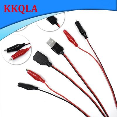 QKKQLA USB Alligator Clips Crocodile Wire Male female to USB Detector DC Voltage Ammeter Capacity Power Meter Monitor