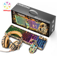 Keyboard Mouse Headset Set Light-emitting Keyboard Adjustable 1600dpi Mouse Cool Gaming Equipment Gifts