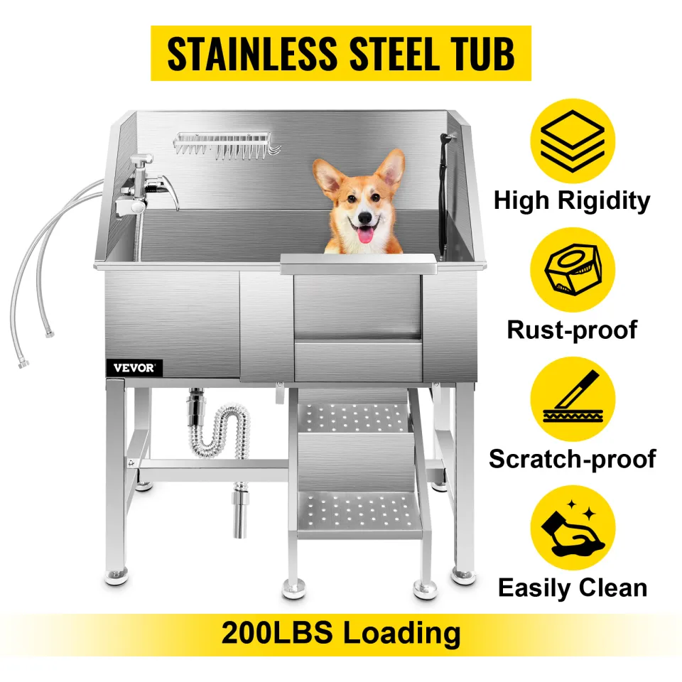 34'' 50 Pet Dog Grooming Bath Tub Stainless Steel Wash Station  Professional