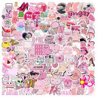 hotx【DT】 50/100/150pcs Cartoon Pink Stickers Graffiti  Suitcase Decals