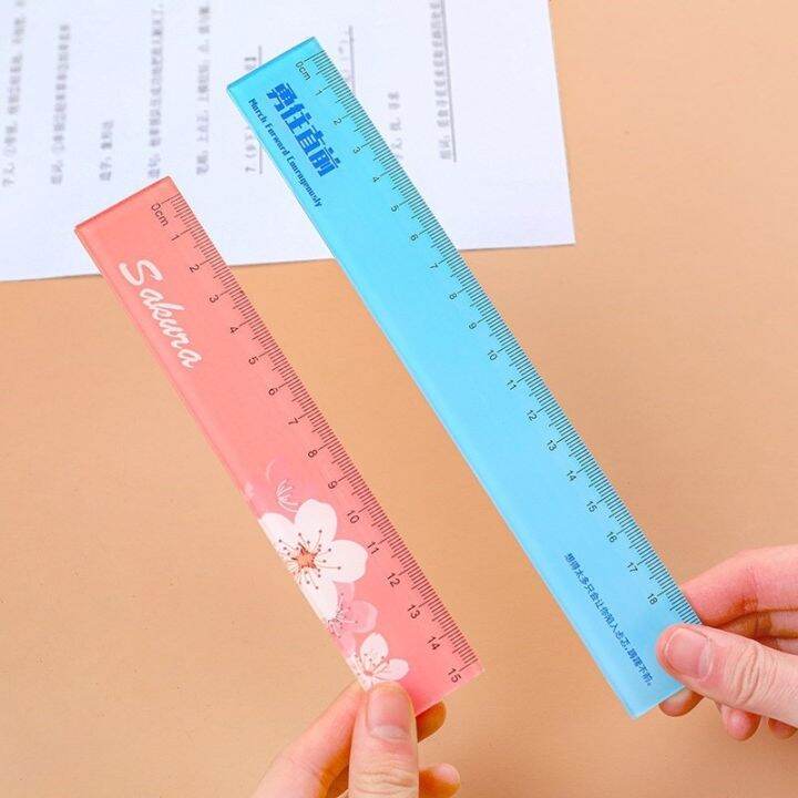 1-pcs-cute-ruler-acrylic-ruler-peach-sakura-straight-ruler-small-ruler-centimeter-measuring-ruler-journal-ruler