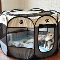 Dog Tent Portable House Breathable Outdoor Kennels Fences Cats Delivery Room Easy Operation Octagonal Playpen Dog Crate