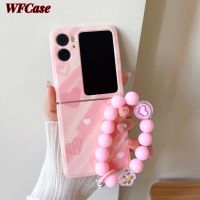 WFCase เคสสำหรับออปโป้ไฟนด์ N2ฝาพับลายทางแบบง่ายรักเคสโทรศัพท์พับ (+ สร้อยข้อมือ) ปกป้องกล้องแบบเต็มกรอบ