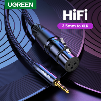 【คุณภาพสูง】Ugreen 3.5 มม. Male To Xlr Female สายเคเบิ้ลเสียงไฮไฟชุบทองไมโครโฟนเสียงคอนโซลเพาเวอร์แอมป์ยูนิต