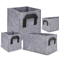 ❁✸ 1pcs Gray Square Fabric Grow Bags Felt Growing Bag Pots Home Gardening Plant Vegetable Flower Growing Planter Container