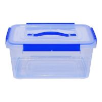 [COD] Large-capacity fresh-keeping box with handle four-sided buckle sealed and water-tight food-grade rectangular transparent plastic storage