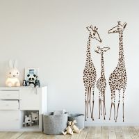 Nursery Giraffe Wall Decal Set Of 3 Giraffes Vinyl Sticker Giraffes Family Nursery Decal Animal Art Wallpaper A757