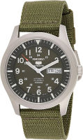 Seiko 5 Mens SNZG09K1 Sport Analog Automatic Khaki Green Canvas Watch