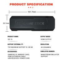 Joypad สำหรับจอสัมผัสวิดีโอ GD10คอนโซล4K 2.4G สองอุปกรณ์ควบคุมสัญญาณไวร์เลสเกม40000 128GB เกมย้อนยุคสำหรับเด็กทีวีของขวัญวันคริสต์มาส