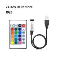 【♘COD Free Cas♘】 baozh ไออาร์อาร์เอฟ Usb Rgb ควบคุมระยะไกลสำหรับ Led Smd 5050 2835เส้นไฟ Rgb 5V ตัวควบคุม Led แบบไร้สาย3 24 17คีย์สำหรับริบบิ้นเทป