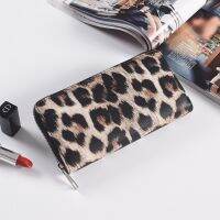 Dompet Wanita Kulit Dompet Panjang Gambar Binatang Macan Tutul Klasik Tas Clutch Tempat Kartu Wanita Dompet Wanita Modis