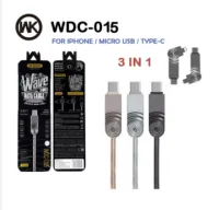 WK Design WDC-015 ของแท้ 100% สายชาร์จ high Speed Cable 1M 3in1 For IPhone Lightning Micro USB type-c  NBboss89