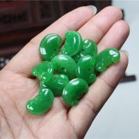 5pc Natural Green Jade Ruyi Lock Beads DIY Bracelet Pendants Earrings Charm Jewellery Accessories Amulet Gifts Women