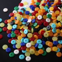 [COD] Jewelry Accessories Hand Beading Material 2x8MM Color Beads Spacer Flat Round Loose