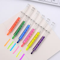 6pcs Slim Syringe Color Highlighter Marker Pen Set Syring Liner Drawing Novelty Stationery Office School Resaltadores A6527-Yuerek