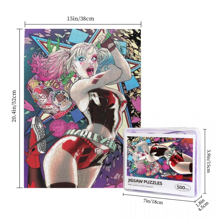 harley-quinn-wooden-jigsaw-puzzle-500-pieces-educational-toy-painting-art-decor-decompression-toys-500pcs