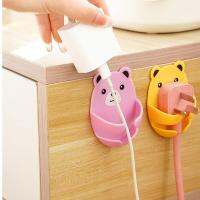 Cartoon Bear Hook Wire Plug Storage Plug Hook Fixing Kitchen Hook Accessories Strong Traceless Adhesive V2K3