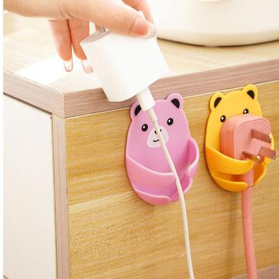Cartoon Bear Hook Wire Plug Storage Plug Hook Fixing Adhesive Accessories Traceless Kitchen Hook Strong J8Y5