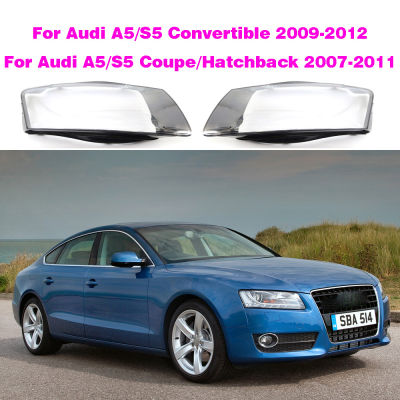 ฝาครอบเลนส์ไฟหน้ารถสำหรับ Audi A5 S5 RS5 2008 2009 2010 2011 2012แก้ว Auto Shell ไฟหน้าโคมไฟโปร่งใส