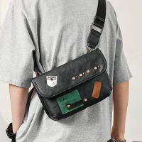 Tidog Studded ผู้ชายแฟชั่นกระเป๋าคาดหน้าอกหัวเสือถนนอินเทรนด์กระเป๋าสะพายไหล่