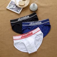 ❌ผ้าลื่น❌AUSSIEBUM กางเกงในชายทรง BRIEF สีพื้น