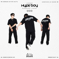 เสื้อยืดคอกลมแขนสั้นแฟชั่นพิมพ์ลายแบบเรียบง่าย LOOKER  เสื้อยืด Hype Boy