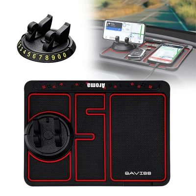 ❍♣ 360° Non-Slip Phone Pad Mat 4 In 1 Car Silicone Dashboard GPS Holder Mat Universal Stand Multifunctional Car Interior Mat