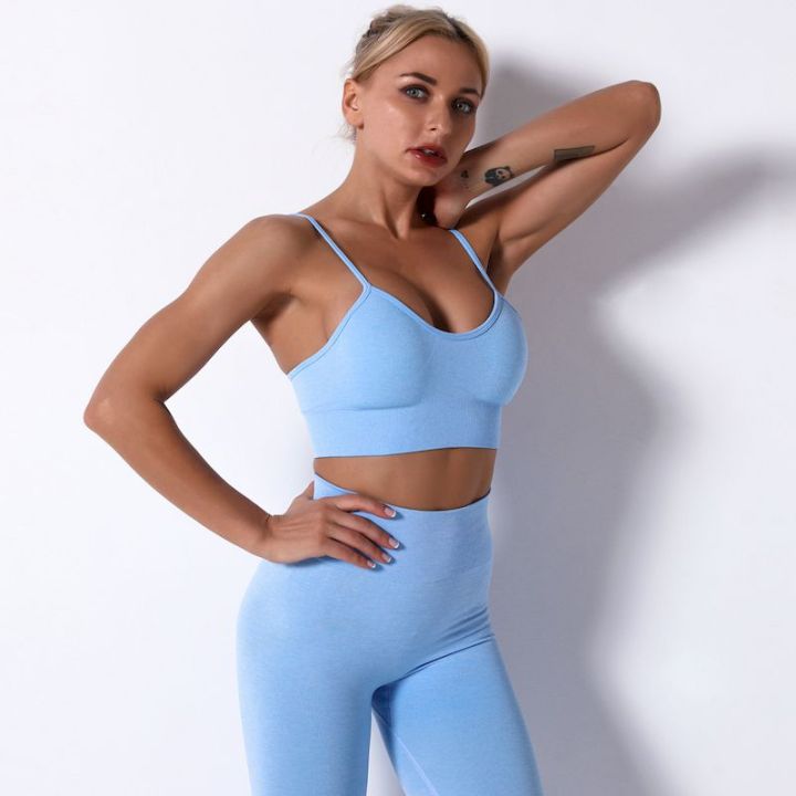 Two-piece Suit Seamless Women Yoga Set High Waist Yoga Pants Gym Clothing Sportswear Sport Shorts Sports Bra T-shirt Workout Set