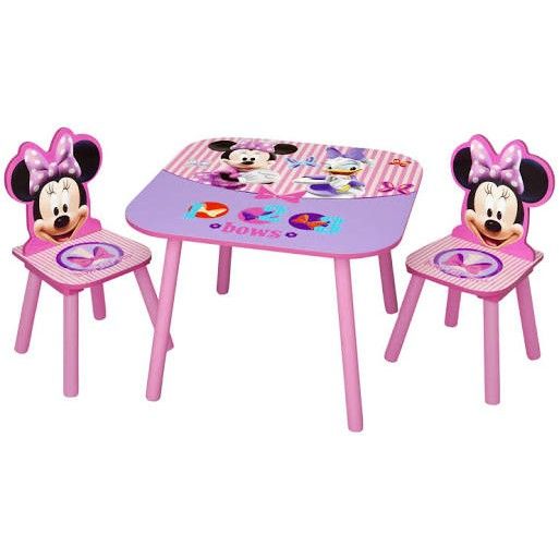 นำเข้า🇺🇸 Delta Children Table &amp; Chair Set, Disney Minnie Mouse ชุดโต๊ะ เก้าอี้ไม้เขียนหนังสือ ลาย มินนี่เม้าส์ ลิขสิทธิ์แท้
