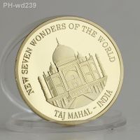 New Seven Wonders of The World India Taj Mahal Gold Plated Travel Souvenir Coin