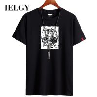 IELGY เสื้อยืดแขนสั้นสำหรับผู้ชาย,เสื้อลำลองอินเทรนด์ขนาดใหญ่พิเศษ