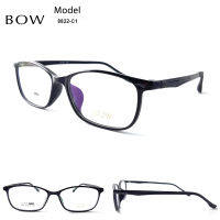 กรอบแว่นตา BOW รุ่น 8822-C1 เต็มกรอบสีดำเงา น้ำหนักเบา ใส่สบาย Vintage (บริการตัดแว่นสายตาราคาถูก)