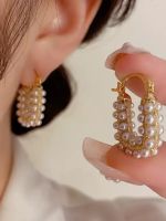 Vivienne Westwood High-end fashion design sweet geometric pearl earrings light luxury versatile high-end internet celebrity style earrings