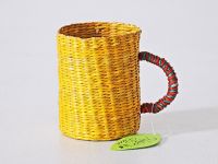 Weave Basket Cup Holder ตะกร้าสานหญ้าทะเล รูปทรงแก้วน้ำ ที่ใส่แก้วกันร้อน 8x10cm