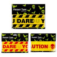 【YP】 12m Decorations Outdoor Caution Fright Tape Creepy Scary Tapes for Garden Backyard Yard Supplies